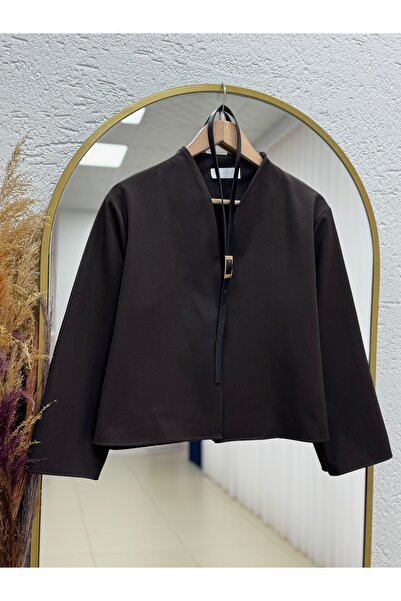 MİHRA STORE Gülizar Belted Beringer Jacket-Ek717 Brown