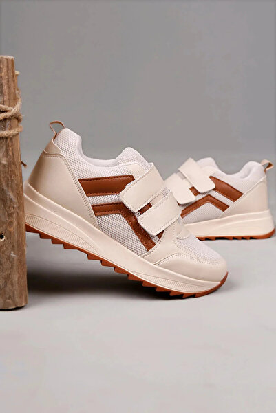 Moda Kadıköy Pantofi de damă bej CIRTLI SNEAKER