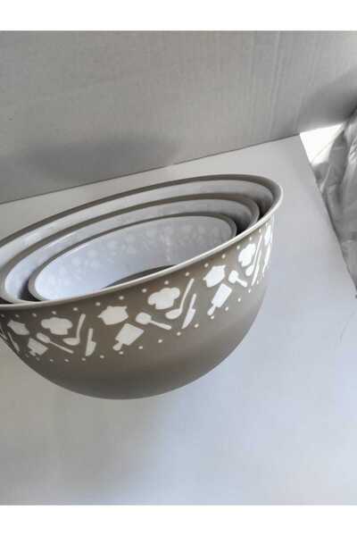 kurt41 3-Piece Mixed Vivid Color Plastic Basin Set Kitchen Container Bowl Set...