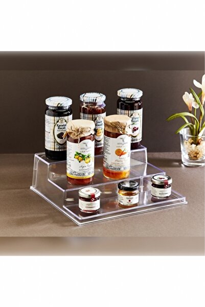 Evalins Lucero 3-Tier Spice Rack and Cosmetic Stand, Modern Countertop Organizer, Organizer with Ladder