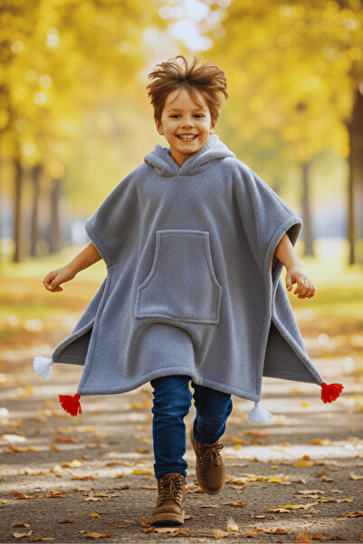 Attolya Children's Poncho, Plush Poncho, Children's Home Wear, Children's Swe...