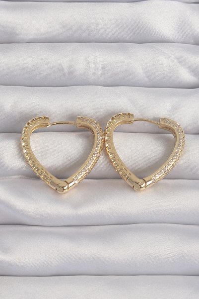 shopwave Brass Gold Rk Zircon Stone Motif Earrings