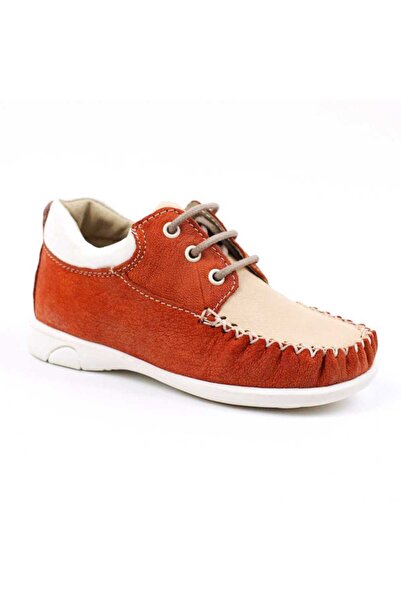 tino Lightweight children's shoes, made of natural leather 370-ORANGE/CREAM