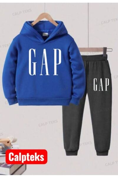 CALP TEKS G-A-P Printed Thick Cotton Hooded Unisex Children's Tracksuit Set