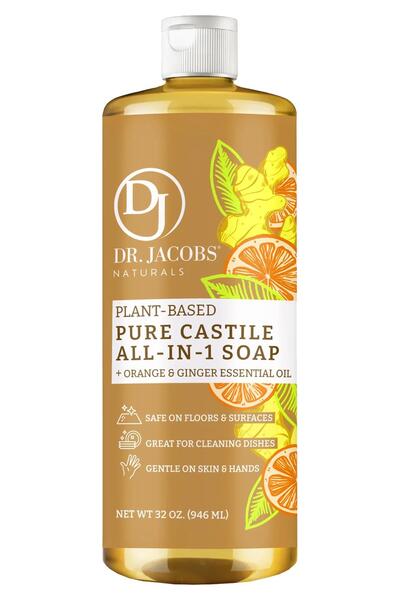 Dr. Jacobs Naturals Multi-Purpose Herbal Castile Soap with Orange and Ginger ...