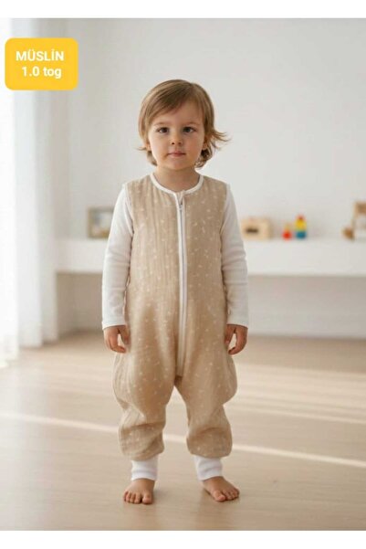 PAMUK HANIM Muslin 1.0 Tog Spring/Summer with Footed Booties, Sleeveless m Tr...