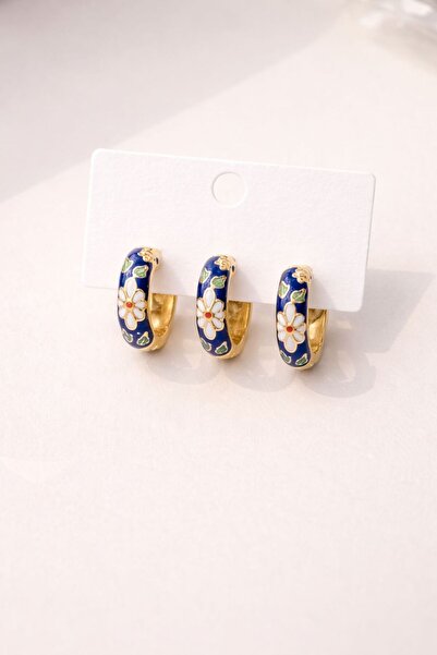 MLSİRİUS ART LACİVERT 3 BOY ÇELİK KÜPE