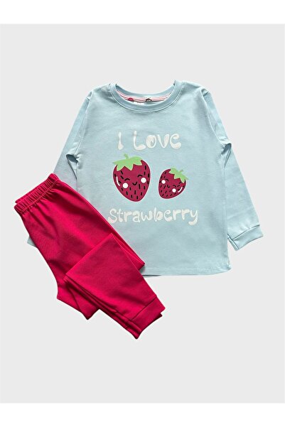 elmas kids Set de pijamale de iarnă groase din bumbac pentru fete, albastru, ...