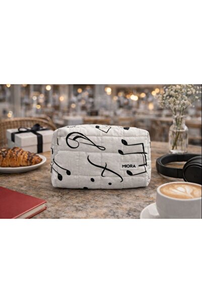 MIORA BAG Nota Desenli Makyaj Çantası