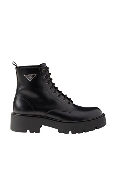 Prada Üçgen Logolu Deri Erkek Bot