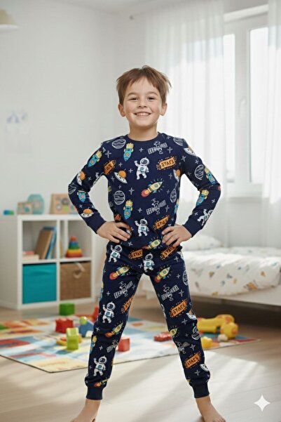 zahider Boy's 100% Cotton Astronaut Print Pajama Set