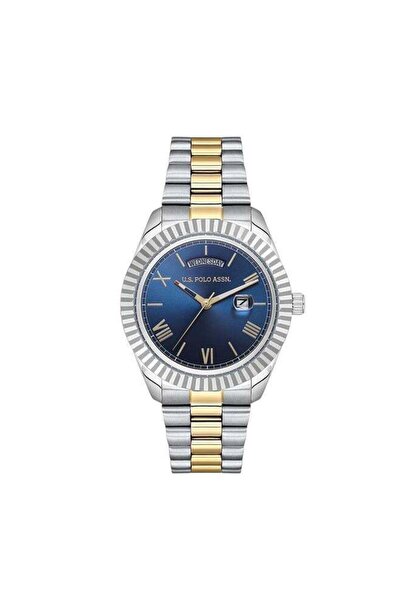 U.S. Polo Assn. Novelties Blue Dial Silver Stainless Steel Bracelet Analog Wa...