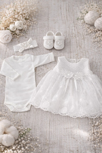 Tiasis Bebek Mevlüt özel Gün Elbisesi 0-3 ay 4 lü kutulu set