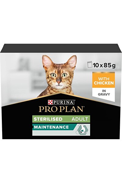 Purina One Purina Pro Plan Cat Food, Chicken in Gravy, Multi-Pack, 10 x 85g