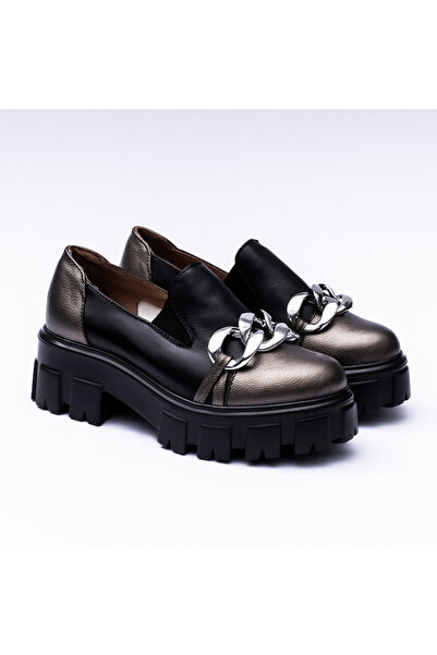 VAGAM Black Loafers with High Soles