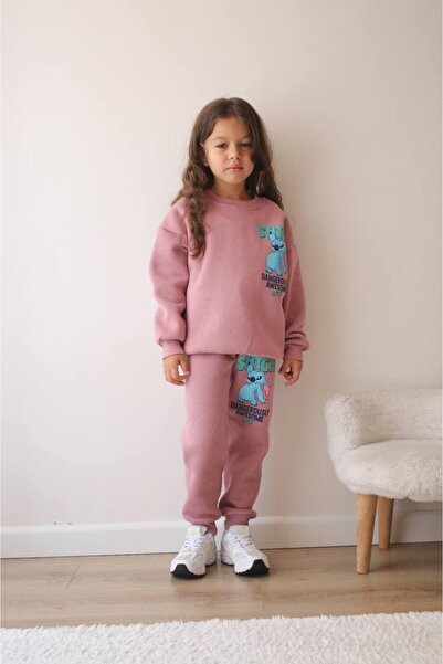 Dimoi Kids Girl's 2-Piece Set Character Patterned Sweatshirt and Pants