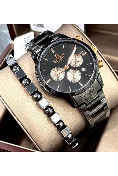 Naviforce Original Steel Cord Function Wristwatch with Gift+Bracelet as a Gift