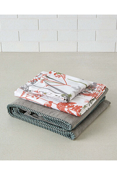 REDTAG Grey 3 Piece Printed Quilt Set (Single Size)