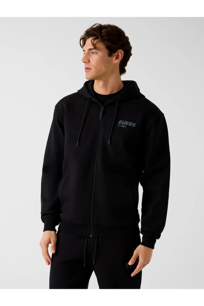 Guess Trening negru pentru bărbați Lauro cu fermoar cu glugă Z6RQ22K1971-JBLK