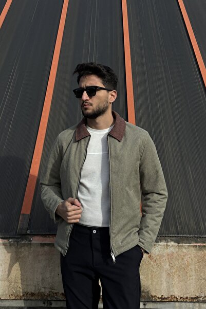 inpool Men, Collar Paneled , Double Zipper, Regular-Fit, Winter-Spring, Jacke...