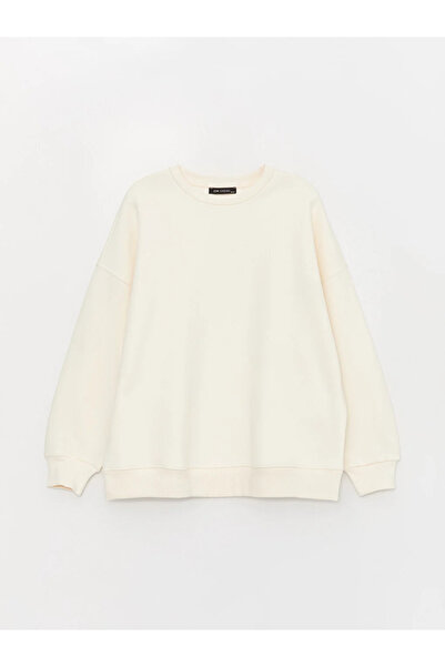 LC Waikiki LCW Casual Crew Neck Plain Long Sleeve Oversize Women's Sweatshirt