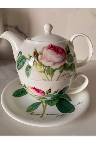 Roy Kirkham Redoute Roses Vintage 3 Parça Zarif Kemik Porselen Fincan ve Taba...