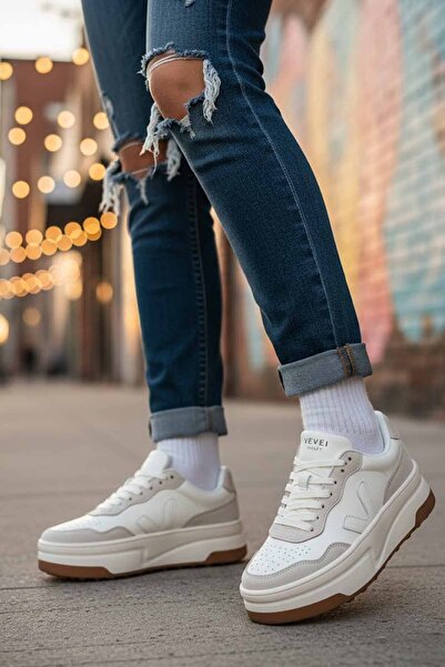 Lufian Women's Leather Casual Sports Shoes White