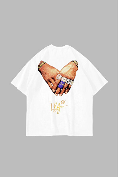 Bak Moda Lebron James Printed Oversized Unisex White Tshirt