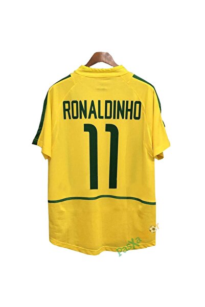 Lion Spor Nostalgia Brazil 2002 World Cup Final Ronaldinho Home Retro Shirt