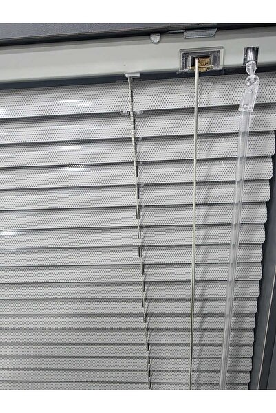 DekoStor Kırık Beyaz Alüminyum Delikli Jaluzi Perde Perfore - 25m