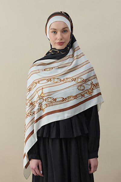 diorel Elegant Links Vual İpek Şal Siyah