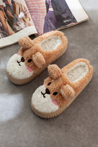 Melek Tuna Ayakkabı & Çanta Women's Plush House Slippers, Noiseless Plush Sli...