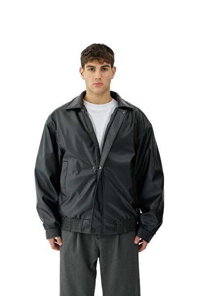 hitup سترة جلدية من التسعينيات قصة فضفاضة