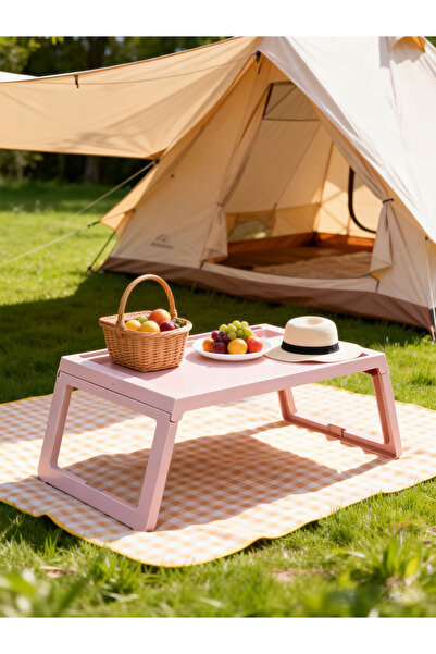 lifeeasy Sweet Pink Foldable Game Table - Portable Activity Desk for Girls' C...