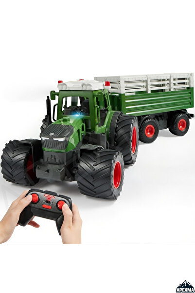 Apexma Oyuncak 2.4GHz Uzaktan Kumandalı 1:24 Ölçek Şarjlı Rc Römorklu Traktör...