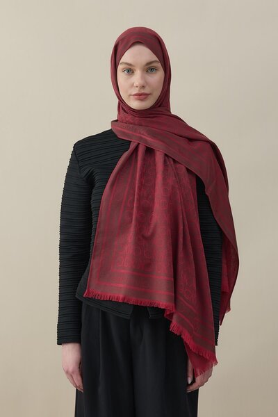 diorel CK Kaşmir İpek Şal Bordo