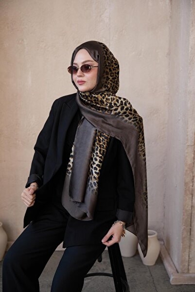 diorel Degrade Leopar Desen Şal Vizon