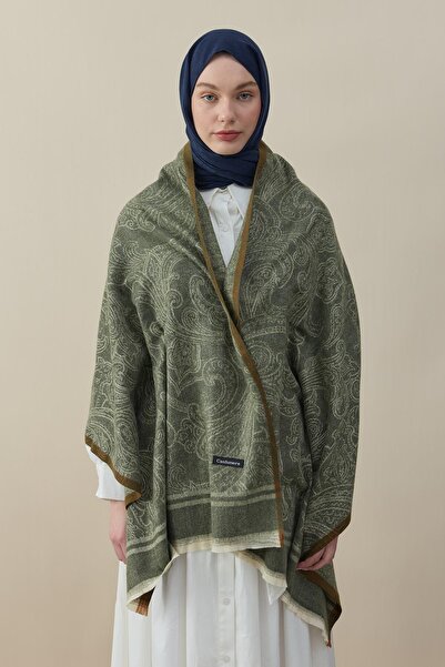 diorel Etro Desen Kaşmir Omuz Şalı Yeşil