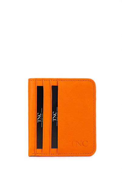 Tamer Tanca Θήκη κάρτας Unisex Γνήσιο Δερμάτινο Πορτοκαλί