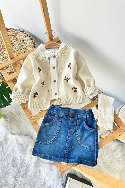 Minigimin Cicileri Miniğimin Cicileri Kokina İşleme Detaylı Triko Hırkalı Kil...