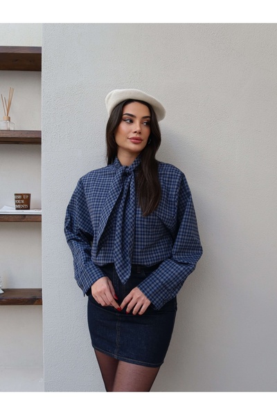 ESRAHELVACI Plaid Scarf Detail Shirt