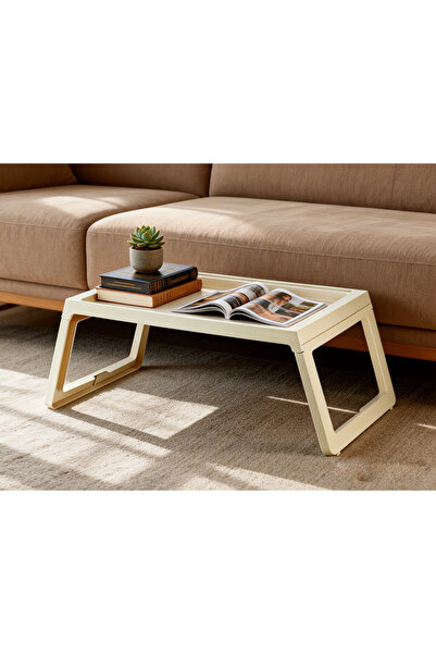 lifeeasy Foldable Beige Game & Activity Table - Portable Family Play Table fo...