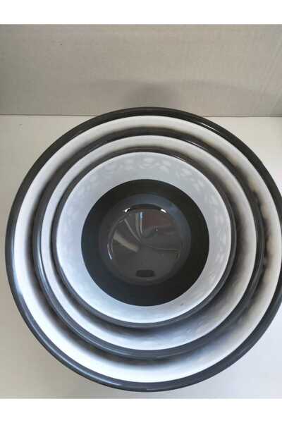 kurt41 3-Piece Mixed Vivid Color Plastic Basin Set Kitchen Container Bowl Set...