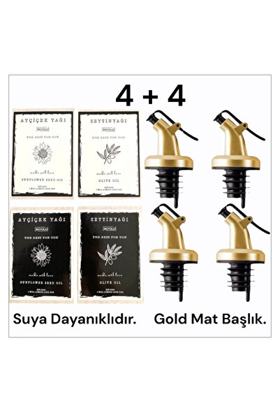 Trend Home Life 4 Pieces Gold Matte Drip-Free Oil Pot Head and 4 Pieces Water...