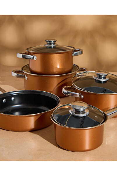 REDTAG طقم أواني طهي دائرية بلون الصدأ (9 قطع)