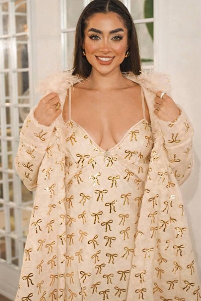 Lama Lingerie Women's 2-Piece Short Plush Dressing Gown