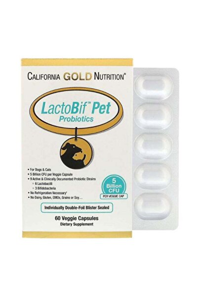 California Gold Nutrition LactoBif Pet Probiotics - 60 Capsules