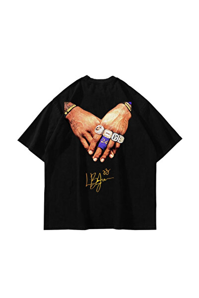 Bak Moda Lebron James Printed Oversized Unisex Black Tshirt