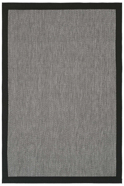 Cool Halı Smart Gri Siyah Bordürlü Makinada Yıkanabilir Kaymaz Tabanlı İnce Y...