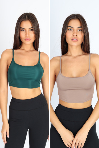 Softandbasic Women's 2-Pack Comfortlux Fit Strap Sports Bra Sports Bralet